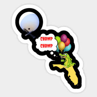 Chinese Spy Balloon Chomp, Chomp Florida Gator Sticker